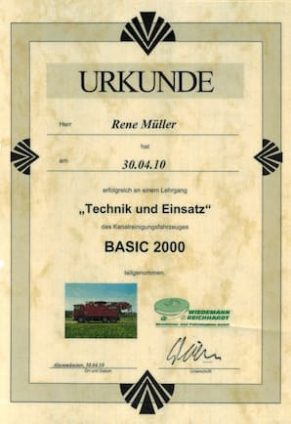 rohrreinigung - urkunde-vom-lehrgang-technik-und-einsatz-kanalreinigung-muenchen-abwassertechnik